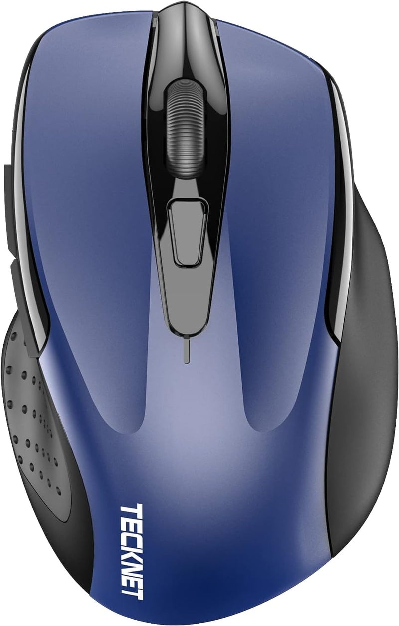 TECKNET Wireless Mouse (2.4G & BT5.0/3.0) Silent 4800 DPI Computer USB A & Bluetooth Mouse 6 Buttons, Wide Compatibility - Blue - Image 1